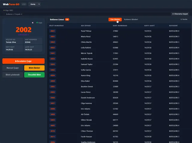 WebTerm GO — gişe terminali yazılımı (normal ve geniş mod)